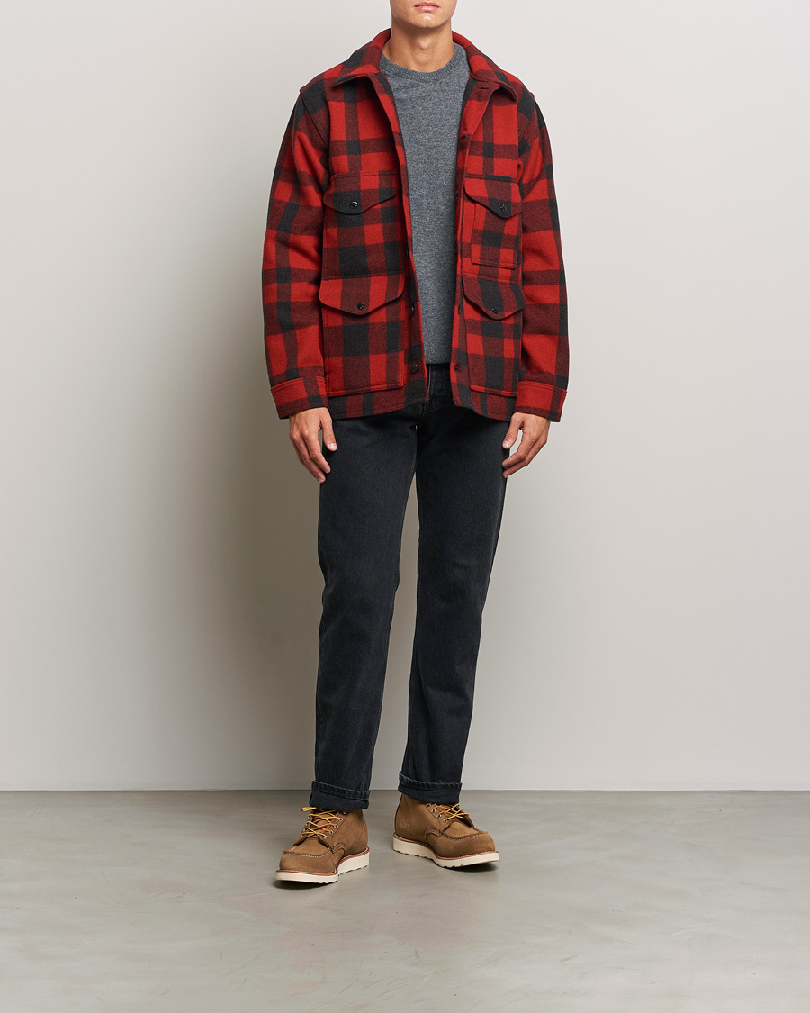 Herr | Jackor | Filson | Mackinaw Wool Cruiser Red/Black Plaid