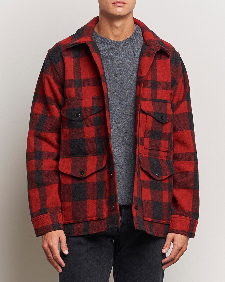 Herr | Jackor | Filson | Mackinaw Wool Cruiser Red/Black Plaid