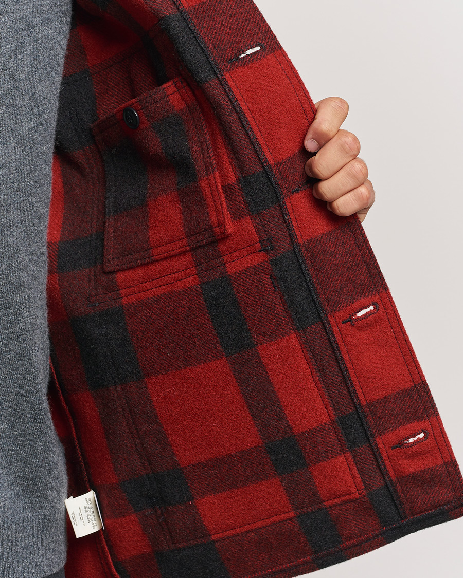 Herr | Jackor | Filson | Mackinaw Wool Cruiser Red/Black Plaid
