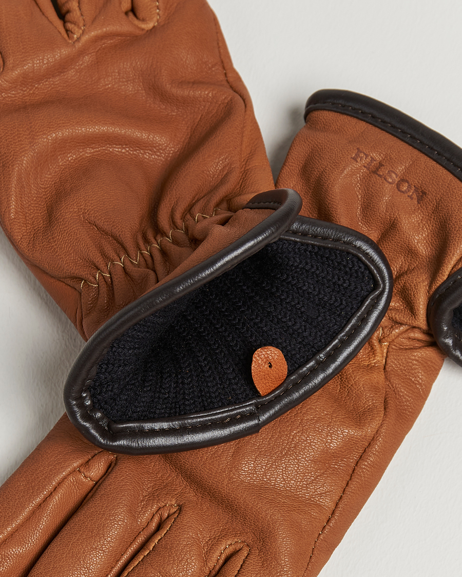 Herr | Handskar | Filson | Original Lined Goatskin Gloves Saddle Brown