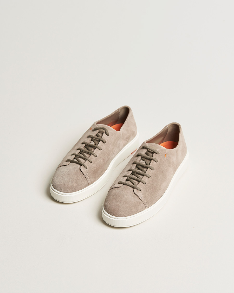 Herr | Santoni Cleanic Sneakers Beige Suede | Santoni | Cleanic Sneakers Beige Suede