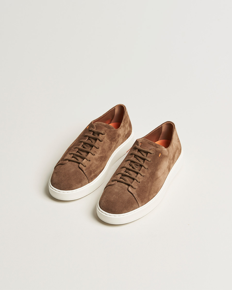 Herr | Santoni Cleanic Sneakers Dark Brown Suede | Santoni | Cleanic Sneakers Dark Brown Suede