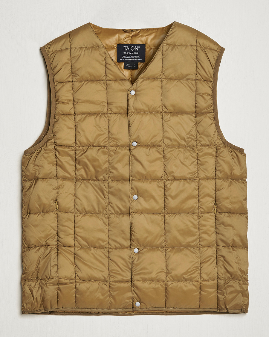 Herr | Jackor | TAION | V-Neck Lightweight Down Vest Beige