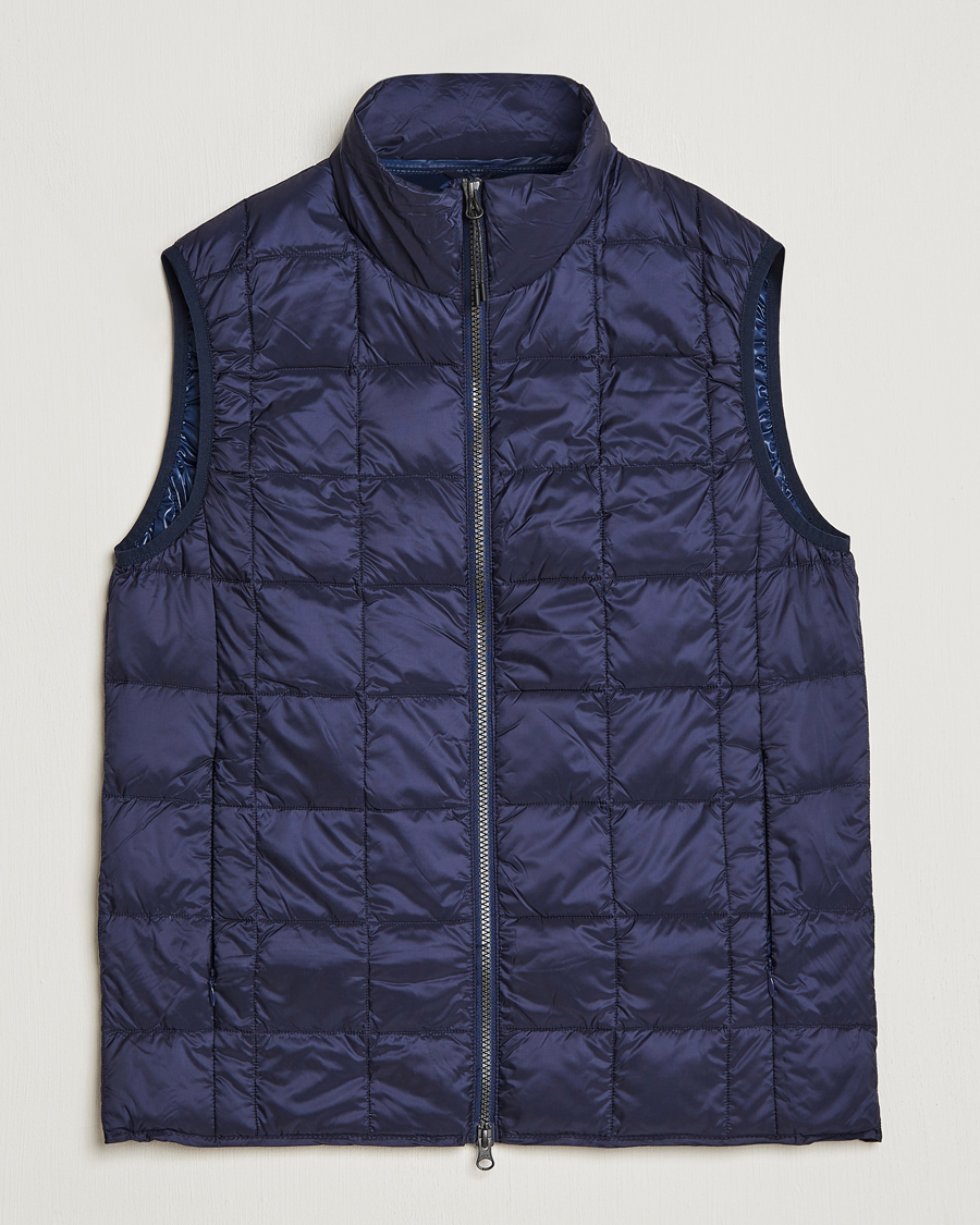 Herr | Jackor | TAION | High Neck Full Zip Lightweight Down Vest Navy