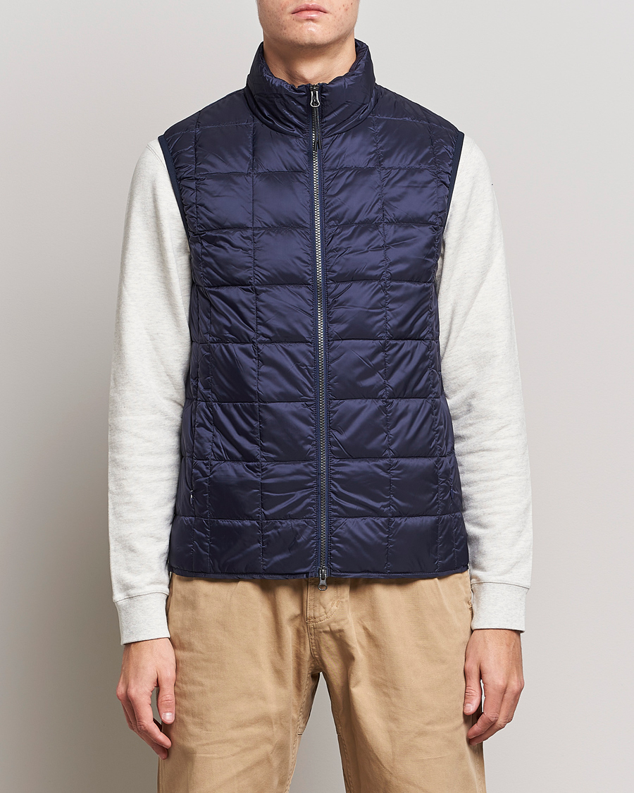 Herr | Jackor | TAION | High Neck Full Zip Lightweight Down Vest Navy