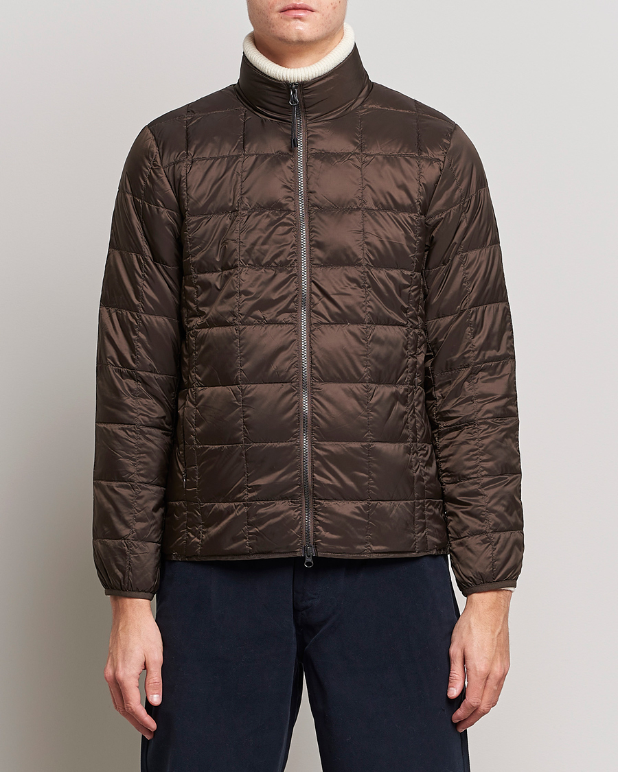 Herr | Jackor | TAION | High Neck Full Zip Lightweight Down Jacket Dark Choco