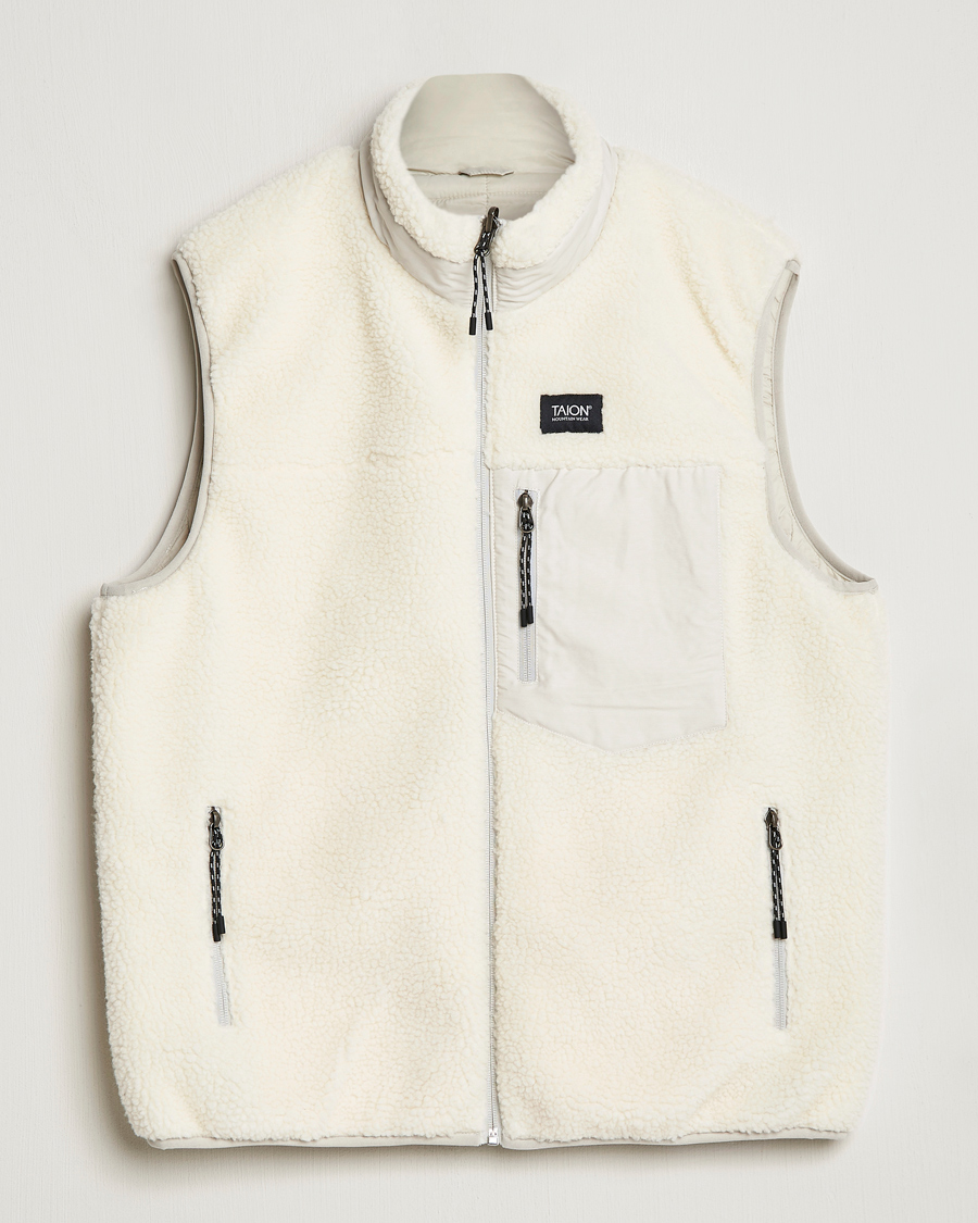 Herr | Jackor | TAION | Reversible Fleece Vest Ice Grey/Ivory