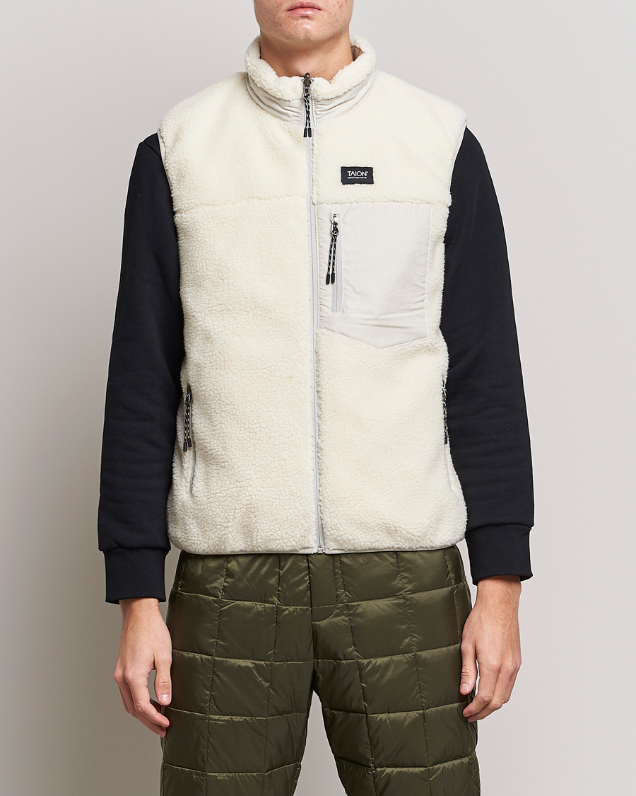 Herr | Jackor | TAION | Reversible Fleece Vest Ice Grey/Ivory