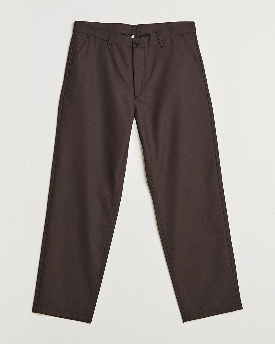 Herr | Byxor | Sunflower | Soft Wool Trousers Brown