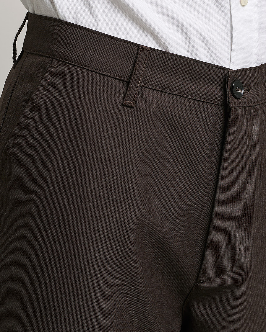 Herr | Byxor | Sunflower | Soft Wool Trousers Brown