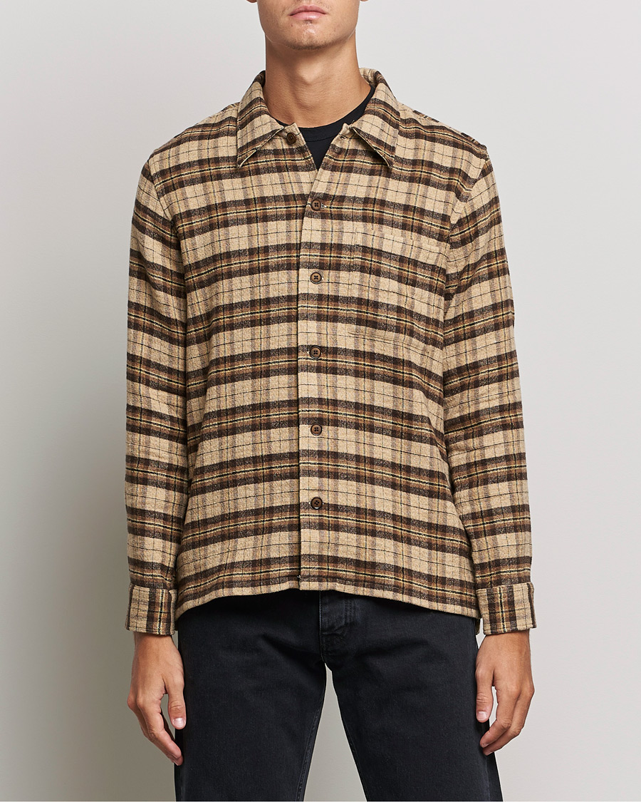 Herr | Skjortor | Sunflower | Spacey Wool Overshirt Brown Check
