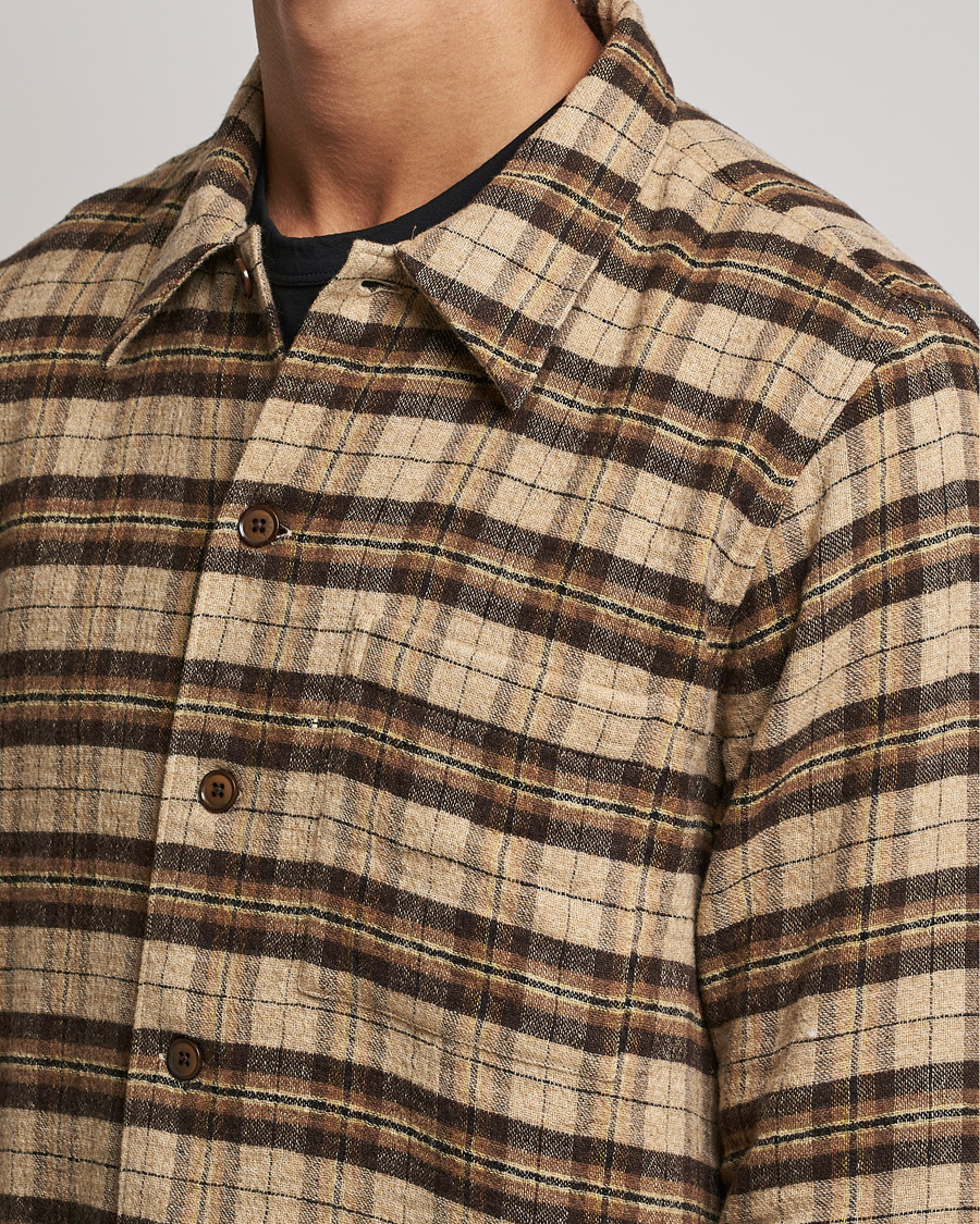 Herr | Skjortor | Sunflower | Spacey Wool Overshirt Brown Check