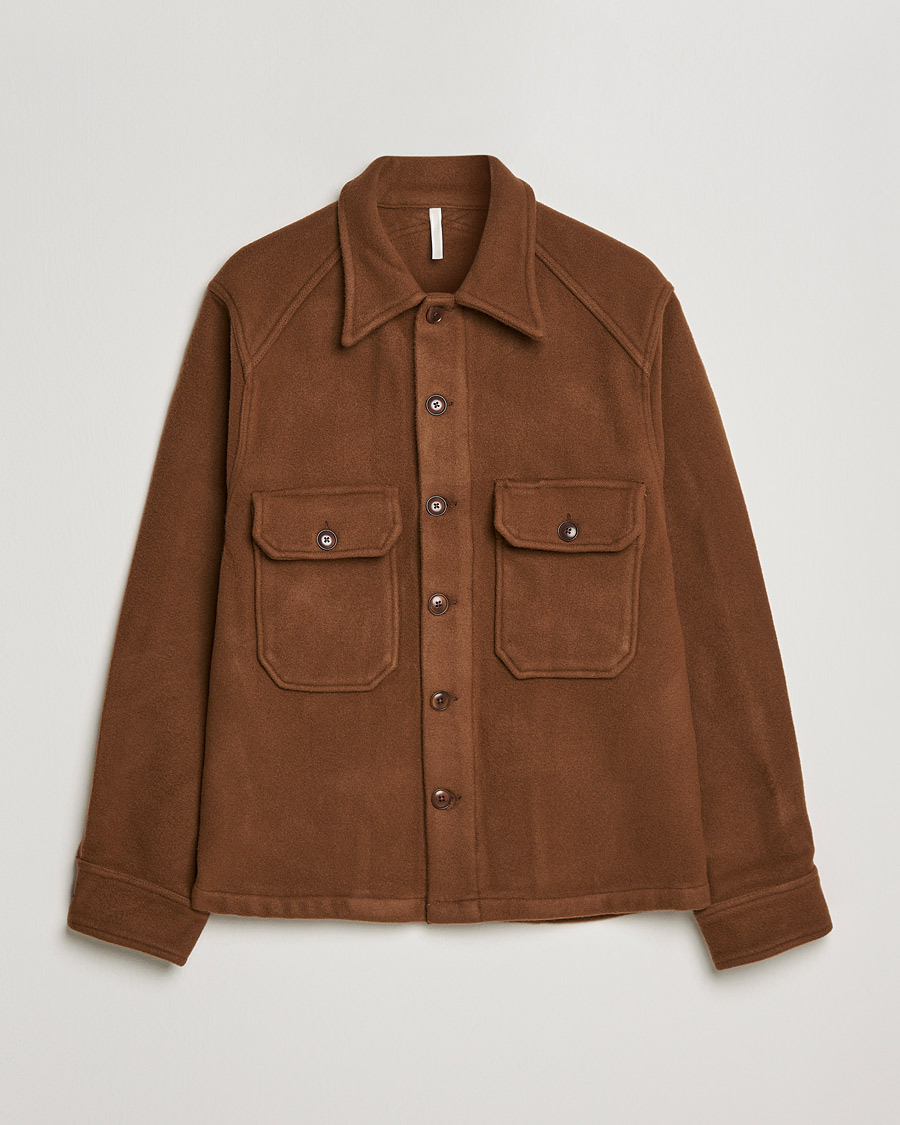 Herr | Jackor | Sunflower | Wool Shirt Jacket Brown