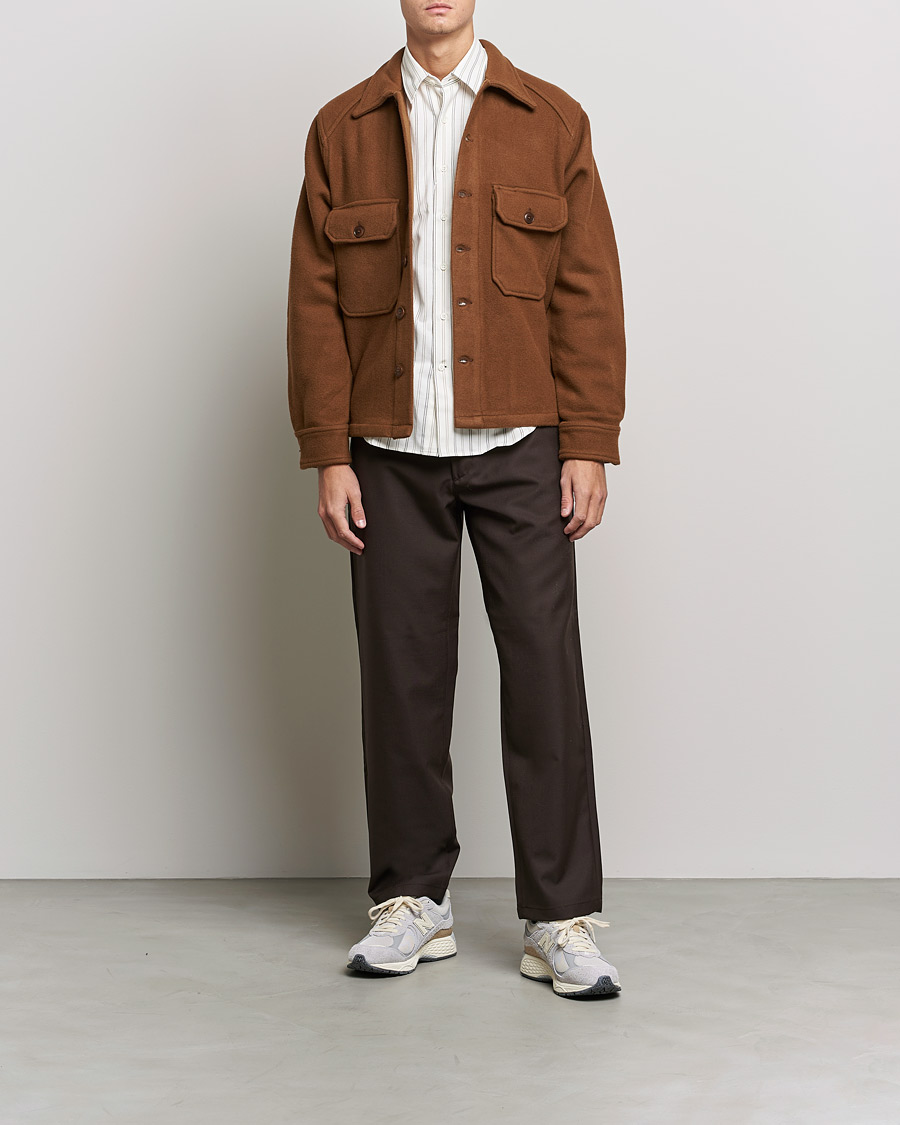 Herr | Jackor | Sunflower | Wool Shirt Jacket Brown