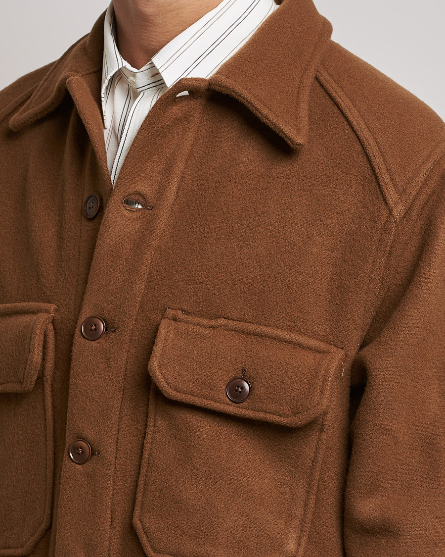 Herr | Jackor | Sunflower | Wool Shirt Jacket Brown