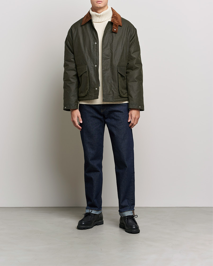 Herr | Jackor | Sunflower | Waxed Short Jacket Dark Olive