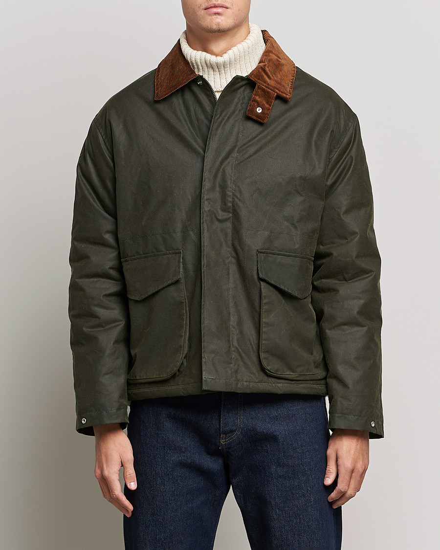 Herr | Jackor | Sunflower | Waxed Short Jacket Dark Olive