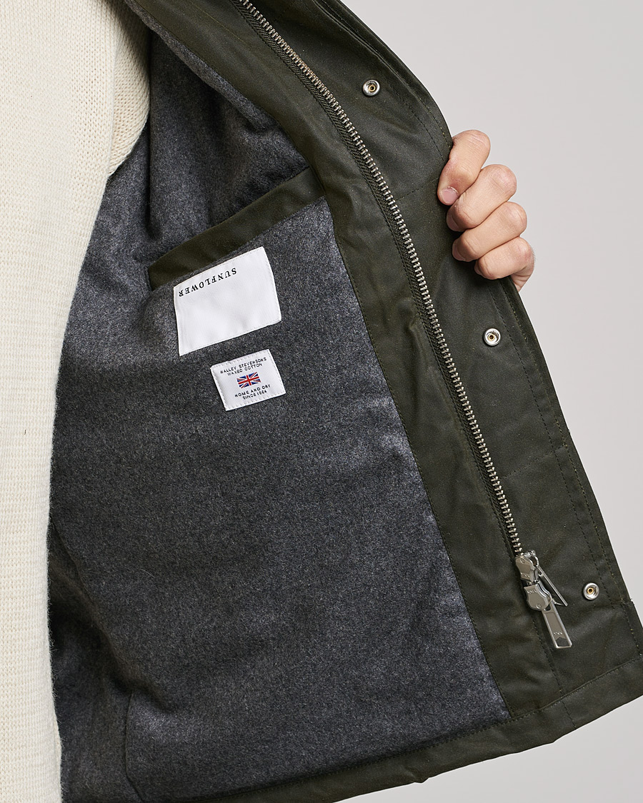 Herr | Jackor | Sunflower | Waxed Short Jacket Dark Olive