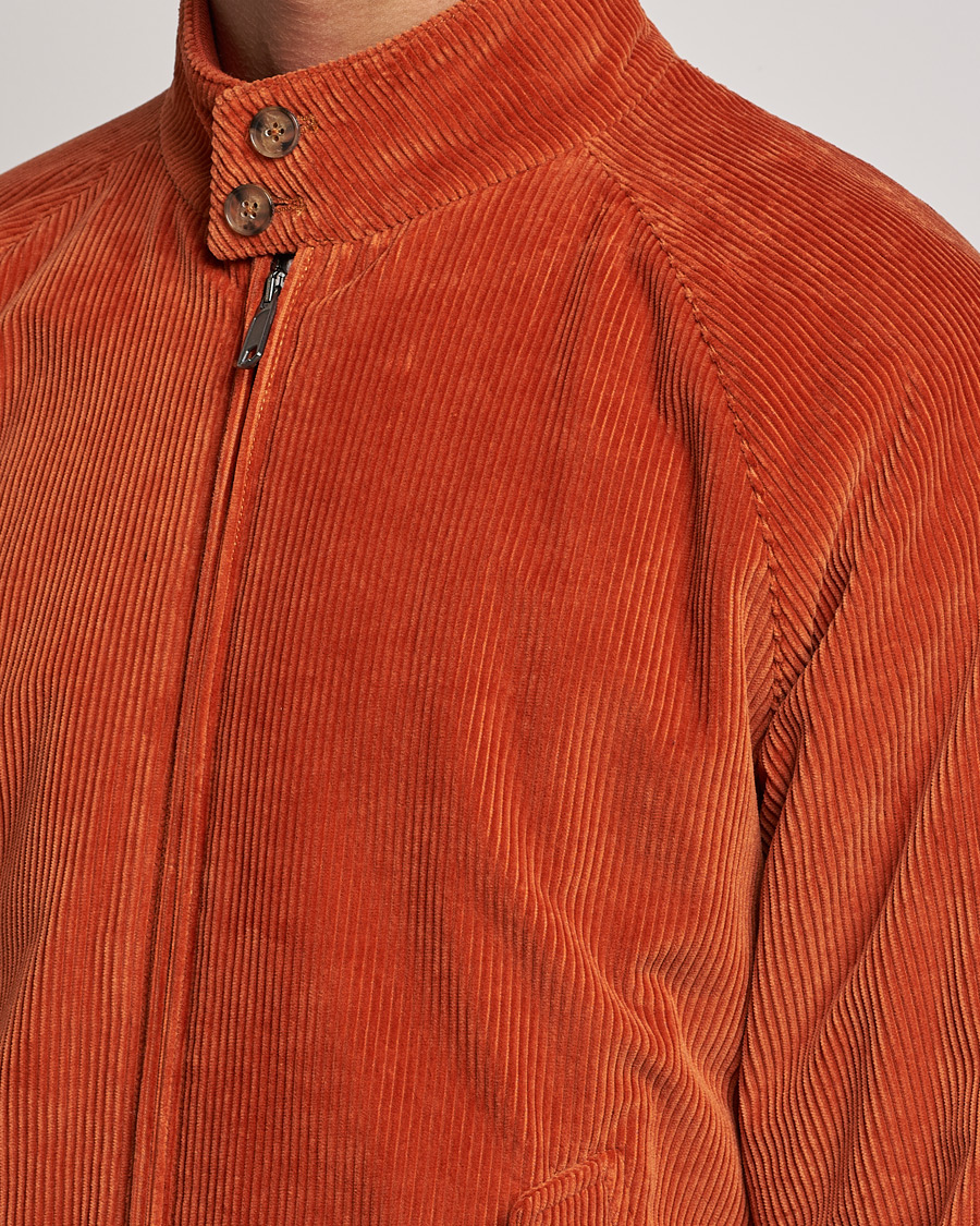 Herr | Jackor | Baracuta | G9 Padded Corduroy Harrington Jacket Dark Orange