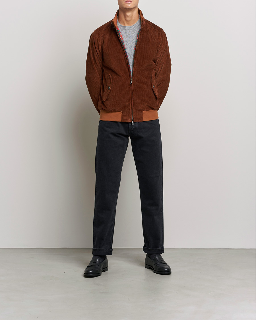 Herr | Jackor | Baracuta | G9 Padded Corduroy Harrington Jacket Cognac