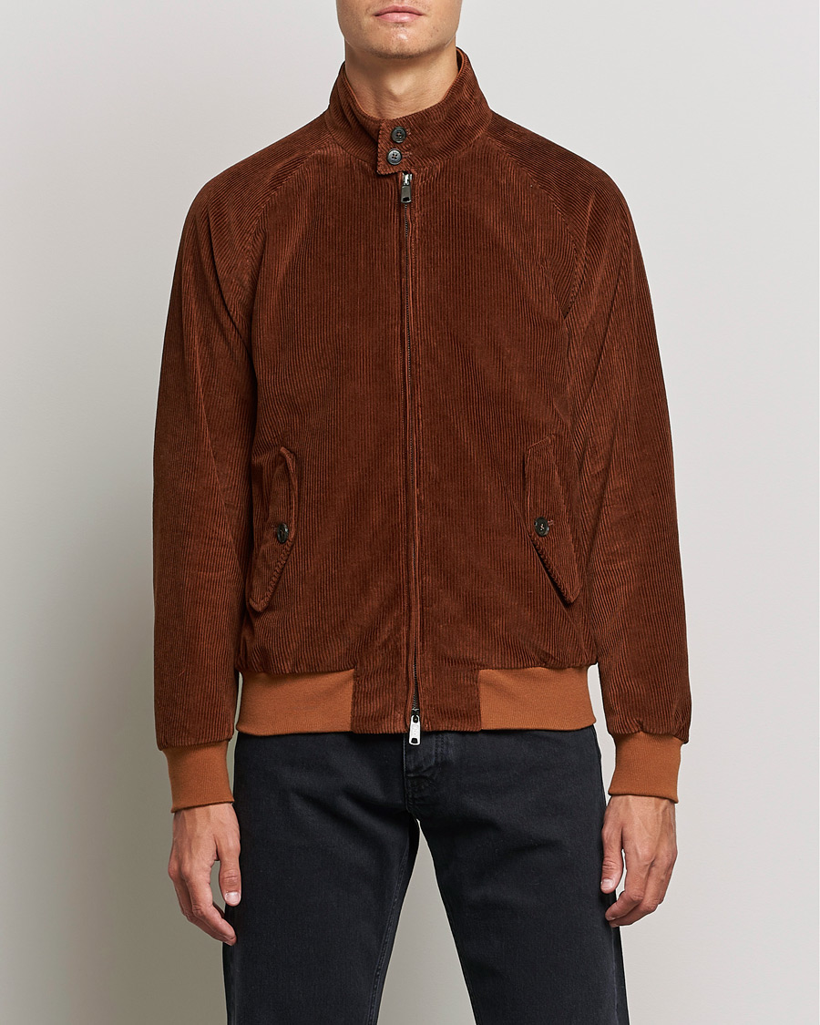 Herr | Jackor | Baracuta | G9 Padded Corduroy Harrington Jacket Cognac