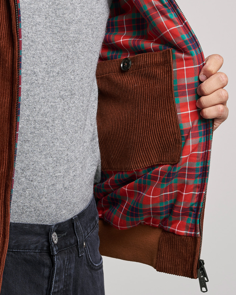 Herr | Jackor | Baracuta | G9 Padded Corduroy Harrington Jacket Cognac