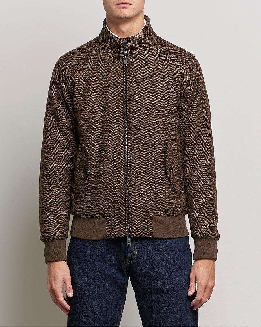 Herr | Jackor | Baracuta | G9 Herringbone Wool Jacket Brown