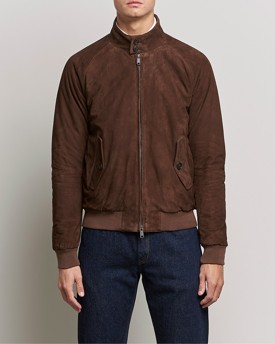 Herr | Jackor | Baracuta | G9 Winter Suede Harrington Jacket Chocolate