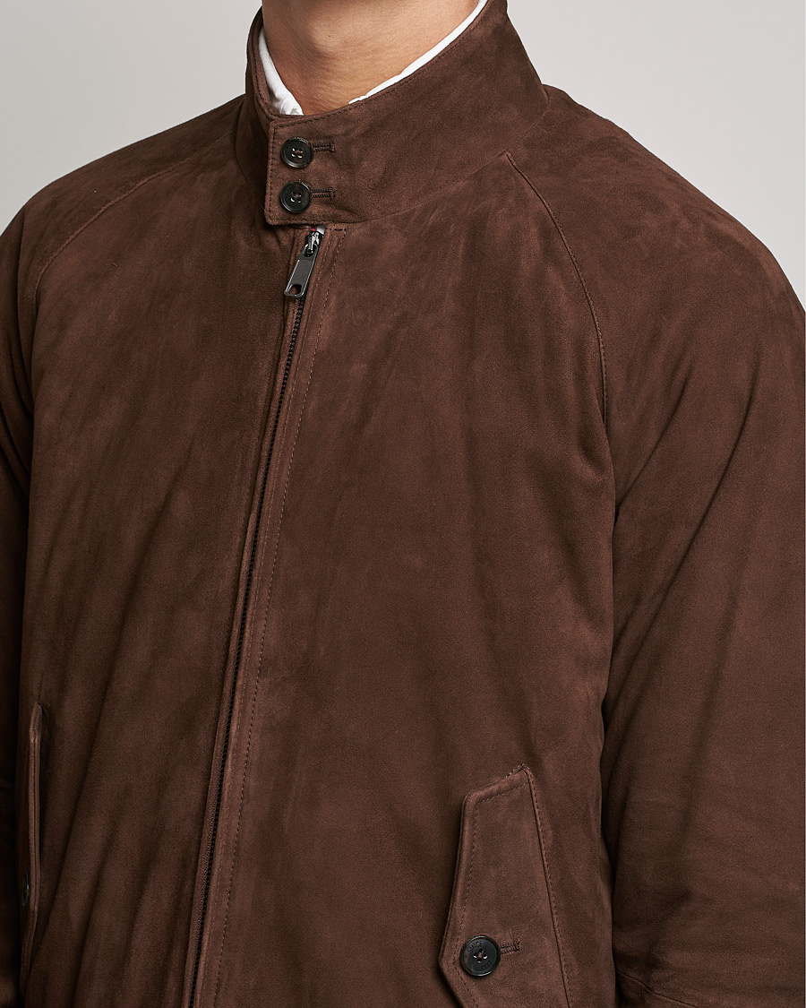 Herr | Jackor | Baracuta | G9 Winter Suede Harrington Jacket Chocolate