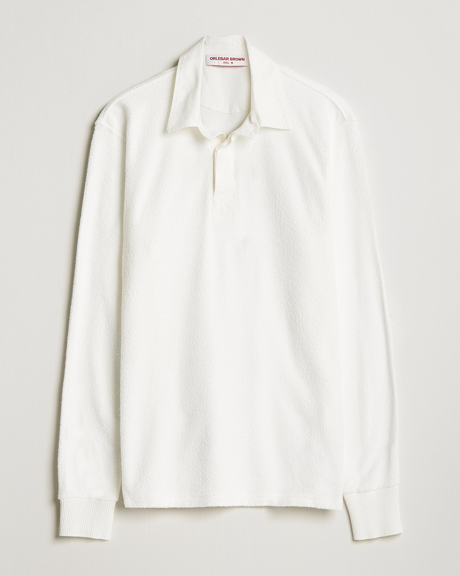 Herr | Tröjor | Orlebar Brown | Tasman Garment Dyed Cotton Toweling Polo Cloud
