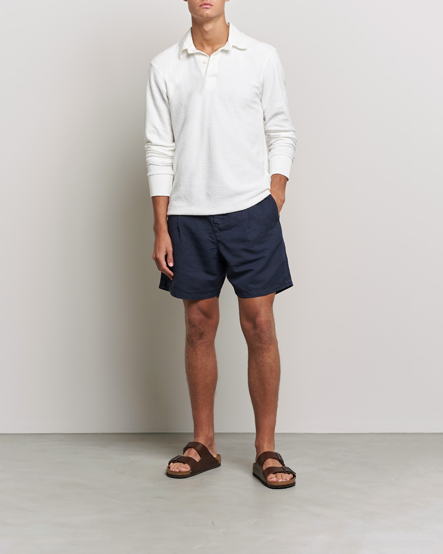 Herr | Tröjor | Orlebar Brown | Tasman Garment Dyed Cotton Toweling Polo Cloud
