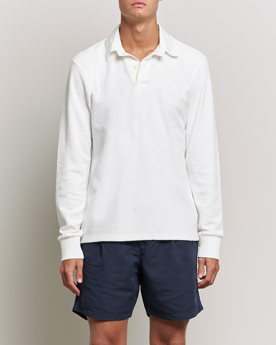 Herr | Tröjor | Orlebar Brown | Tasman Garment Dyed Cotton Toweling Polo Cloud