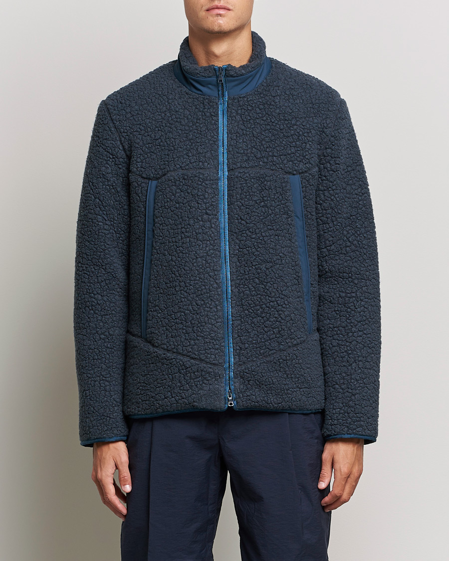 Herr | Tröjor | Orlebar Brown | Auster Sherpa Fleece Dark Nocturnal Navy