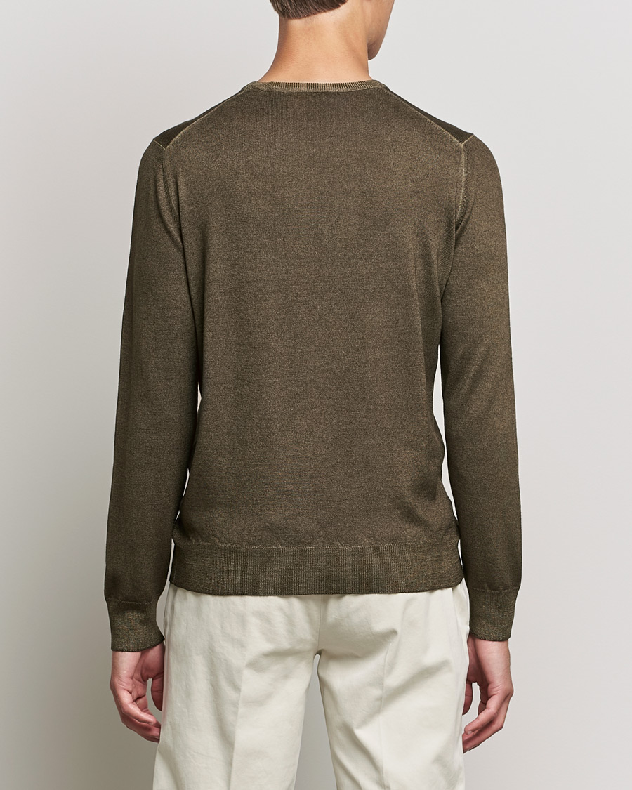 Herr | Tröjor | Gran Sasso | Vintage Merino Fashion Fit Crew Neck Pullover Green