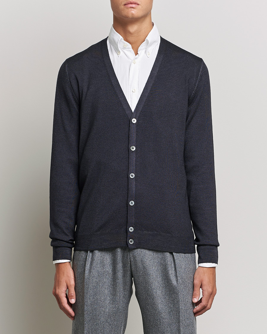 Herr | Cardigans | Gran Sasso | Vintage Merino Fashion Fit Cardigan Black