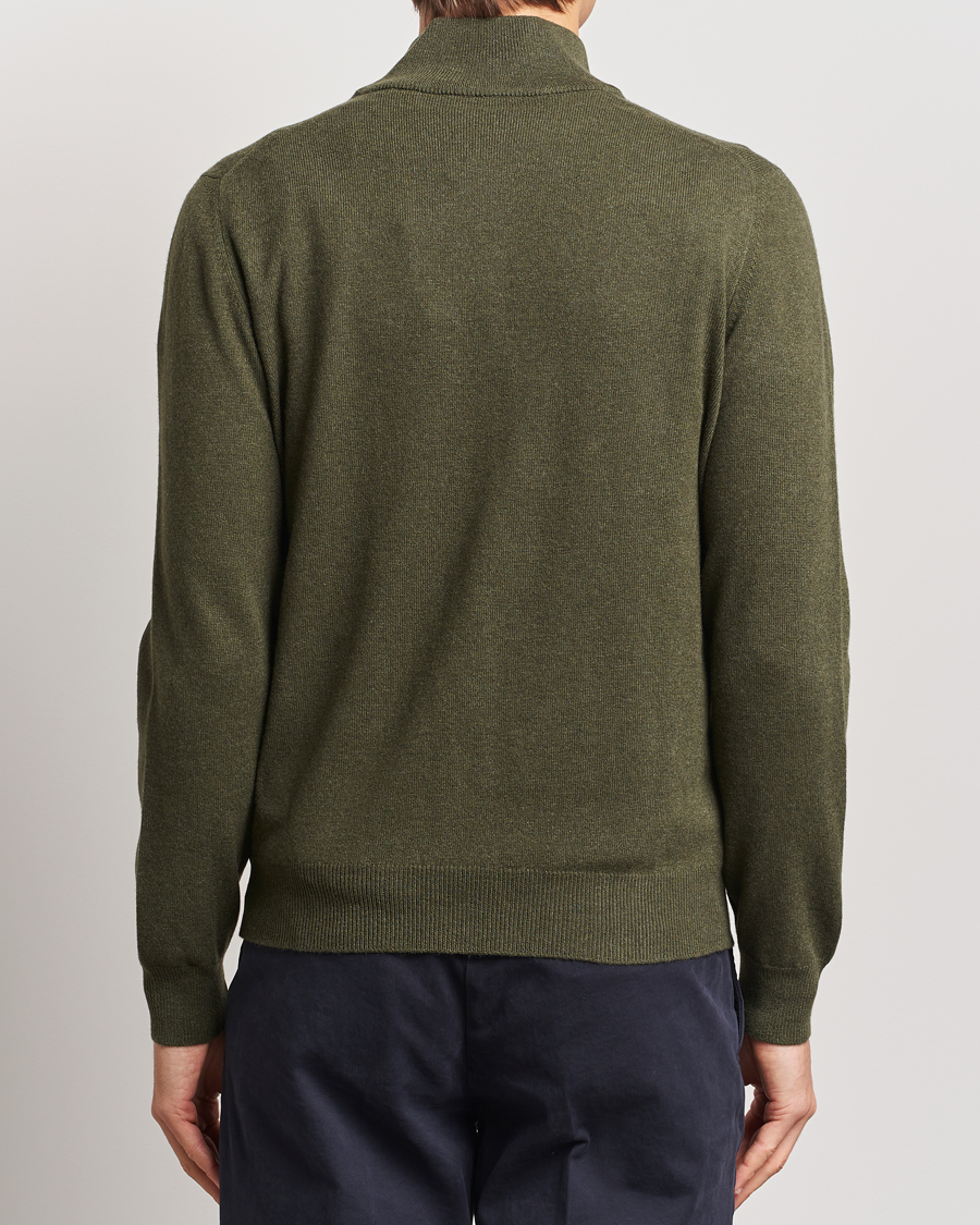 Herr | Tröjor | Gran Sasso | Wool/Cashmere Half Zip Olive Green