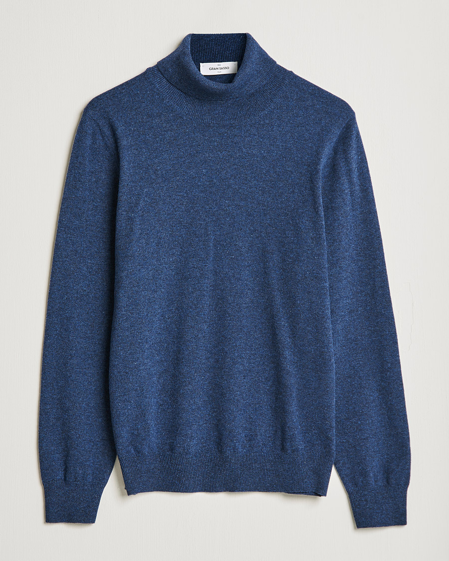 Herr | Tröjor | Gran Sasso | Wool/Cashmere Rollneck Navy Melange