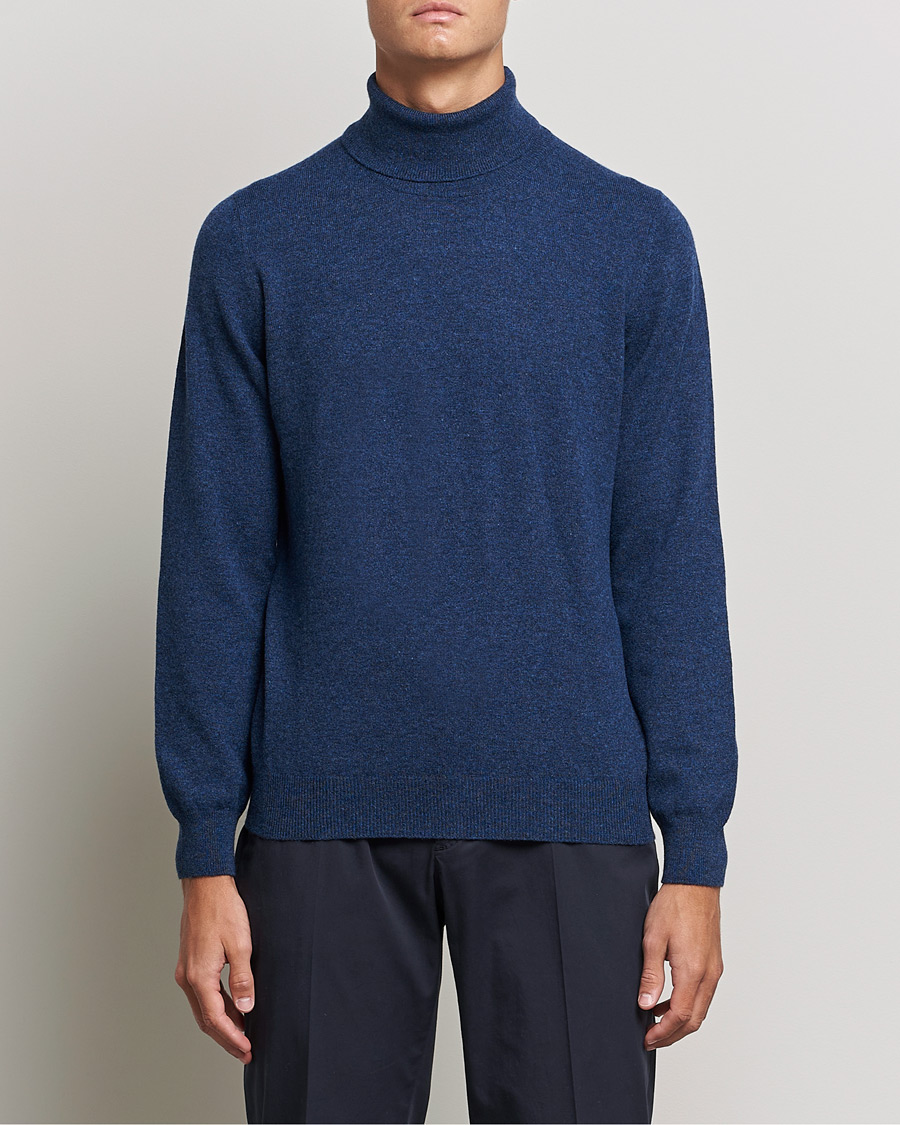 Herr | Tröjor | Gran Sasso | Wool/Cashmere Rollneck Navy Melange