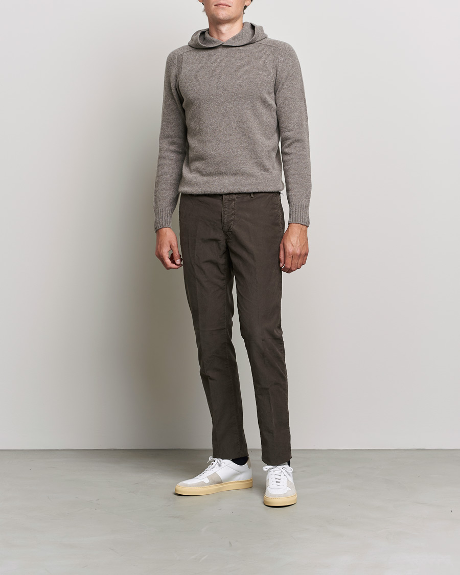 Herr | Tröjor | Gran Sasso | Wool Hoodie Taupe Melange