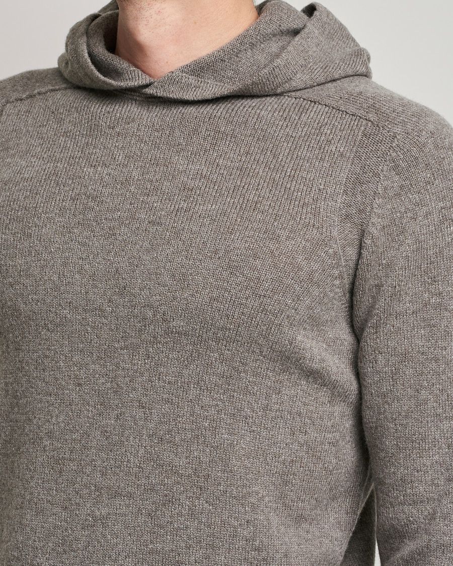 Herr | Tröjor | Gran Sasso | Wool Hoodie Taupe Melange