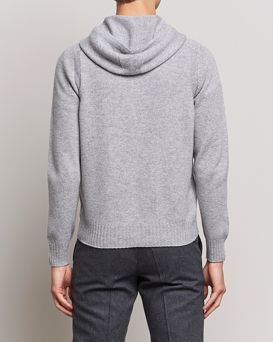 Herr | Tröjor | Gran Sasso | Full Zip Wool Hoodie Light Grey