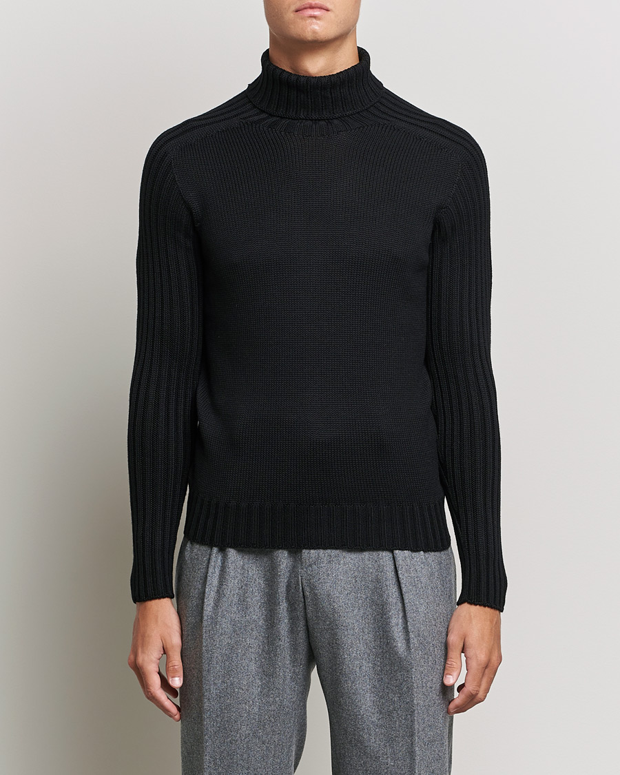 Herr | Italian Department | Gran Sasso | Rainwool Rollneck Black