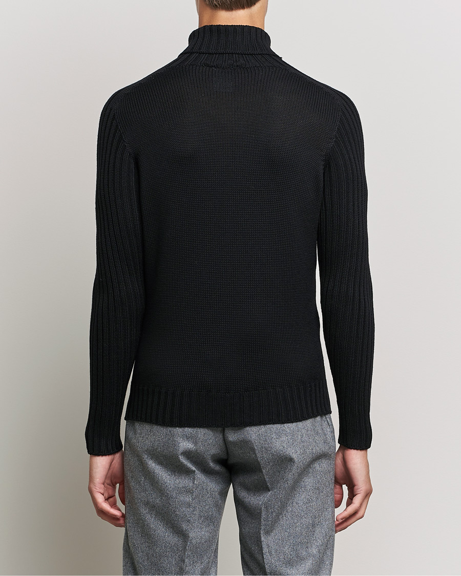Herr | Tröjor | Gran Sasso | Rainwool Rollneck Black