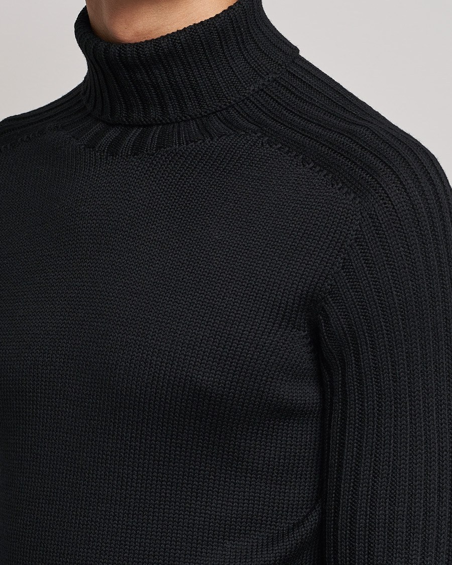 Herr | Tröjor | Gran Sasso | Rainwool Rollneck Black