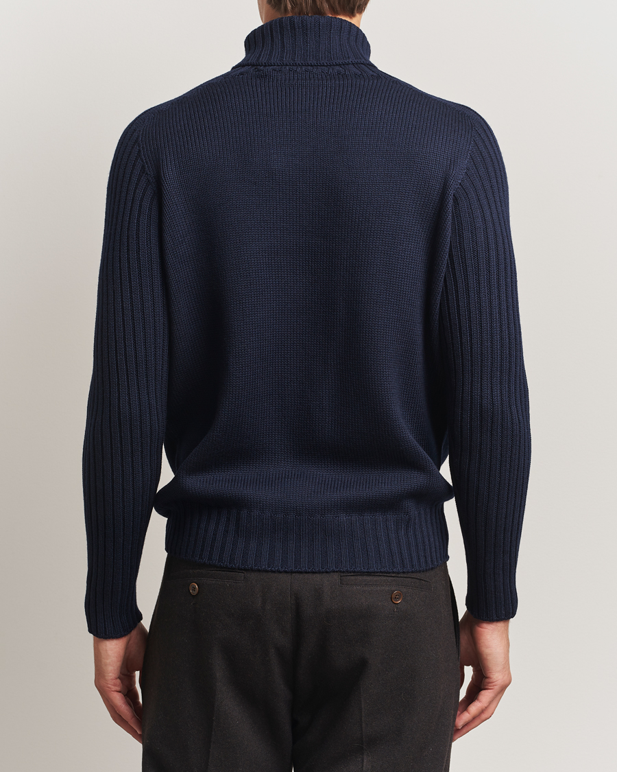 Herr | Tröjor | Gran Sasso | Rainwool Rollneck Navy