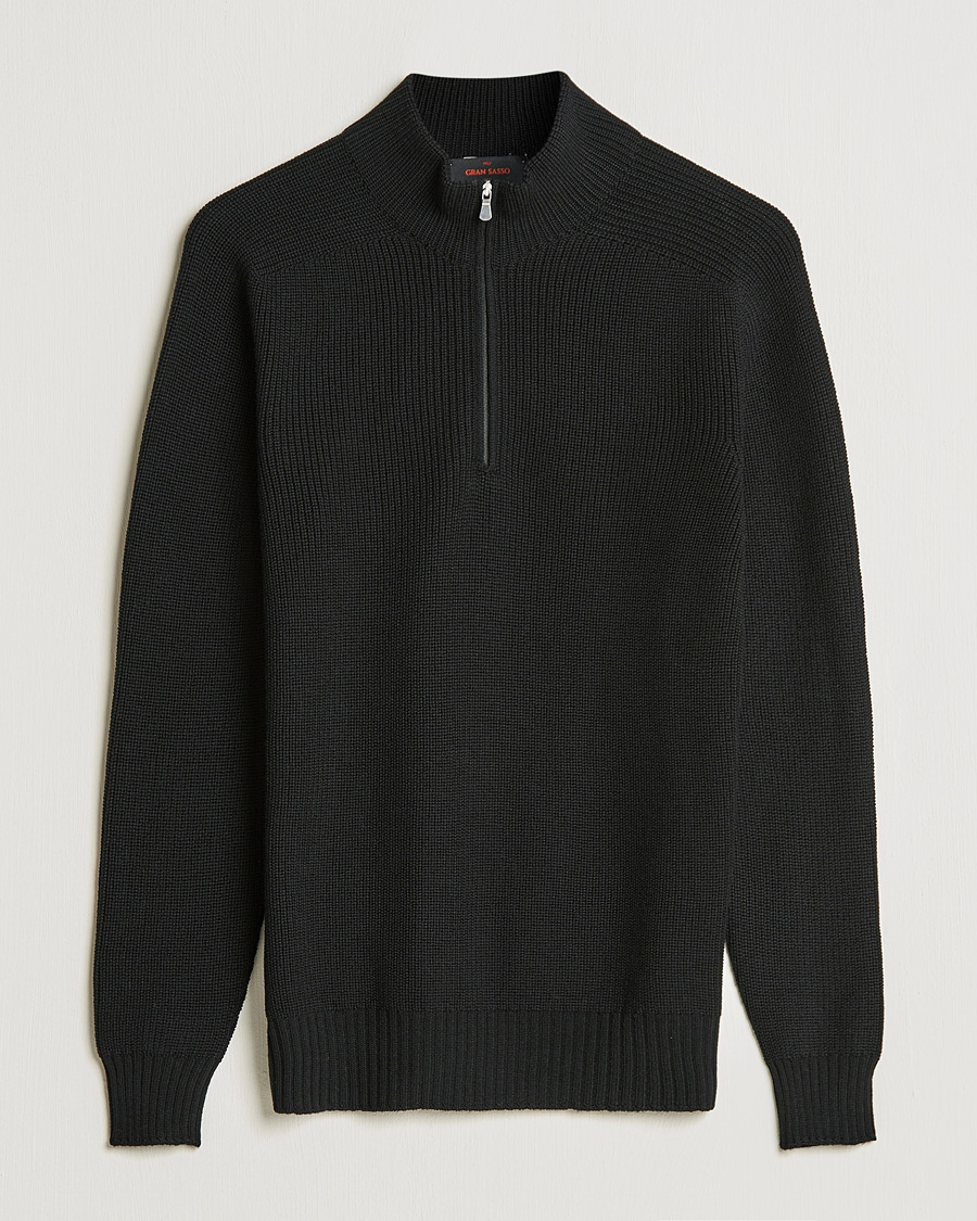 Herr | Tröjor | Gran Sasso | Rainwool Half Zip Black