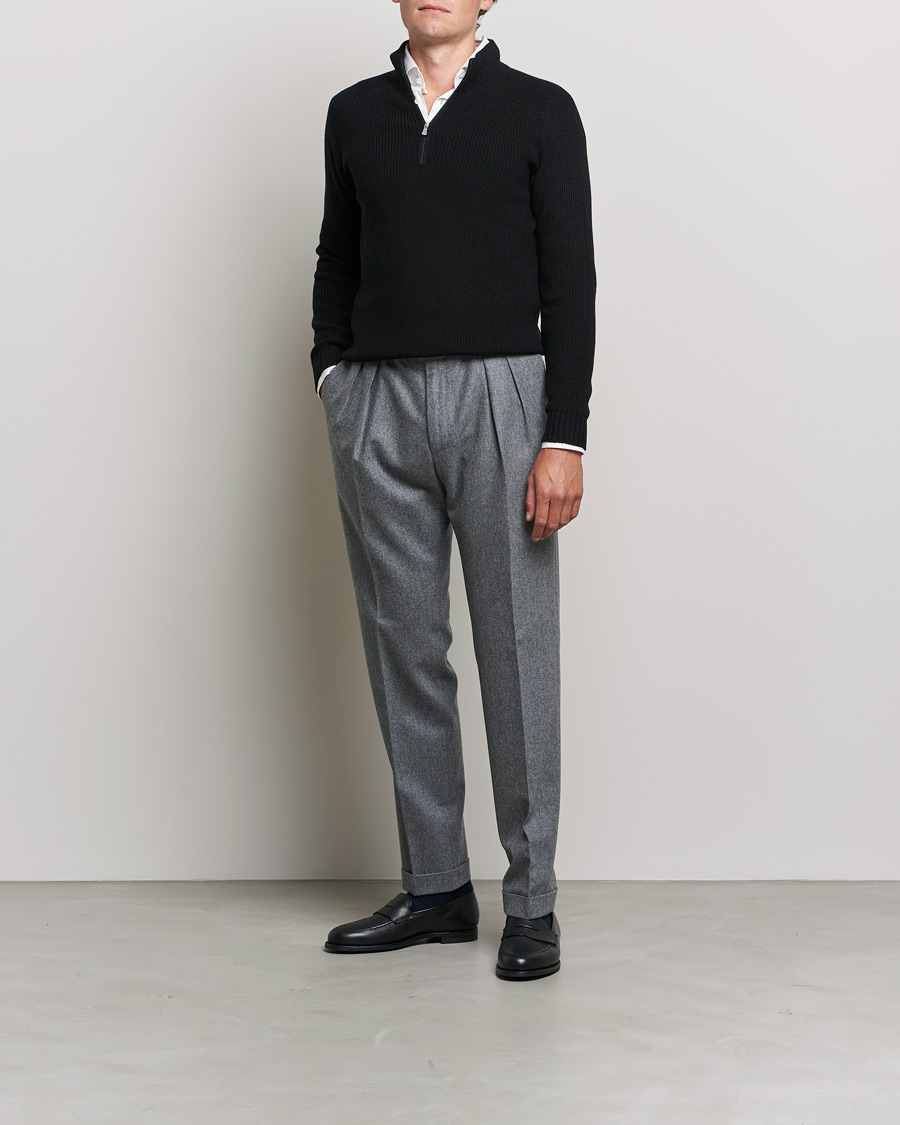 Herr | Tröjor | Gran Sasso | Rainwool Half Zip Black