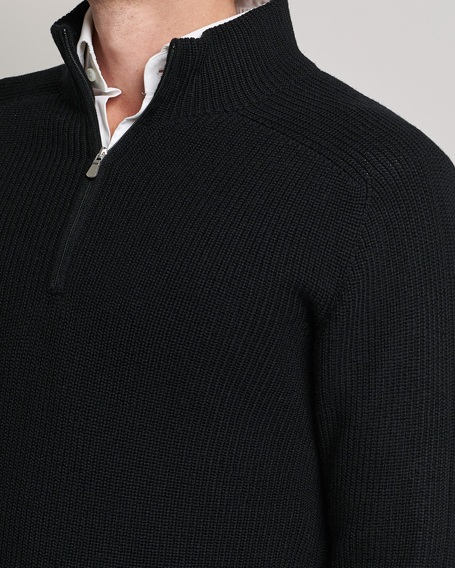 Herr | Tröjor | Gran Sasso | Rainwool Half Zip Black