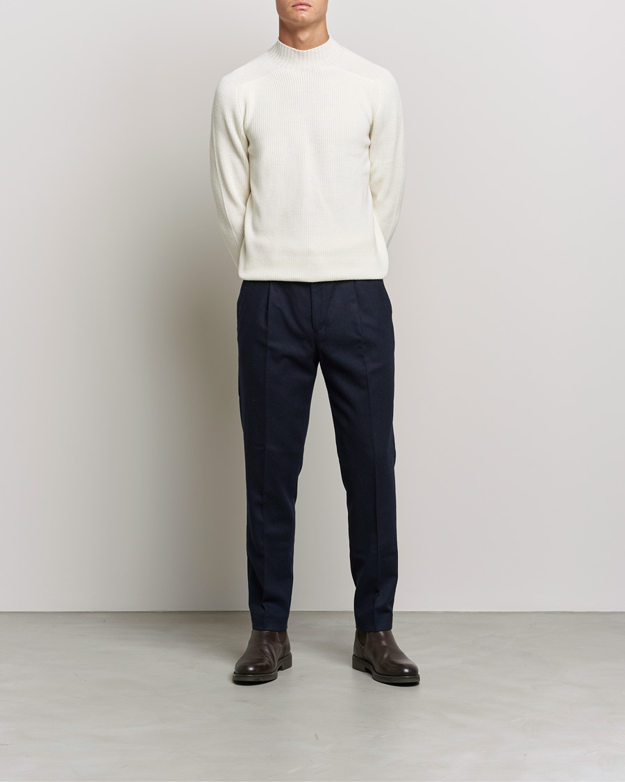Herr | Tröjor | Gran Sasso | Rainwool Mock Neck White