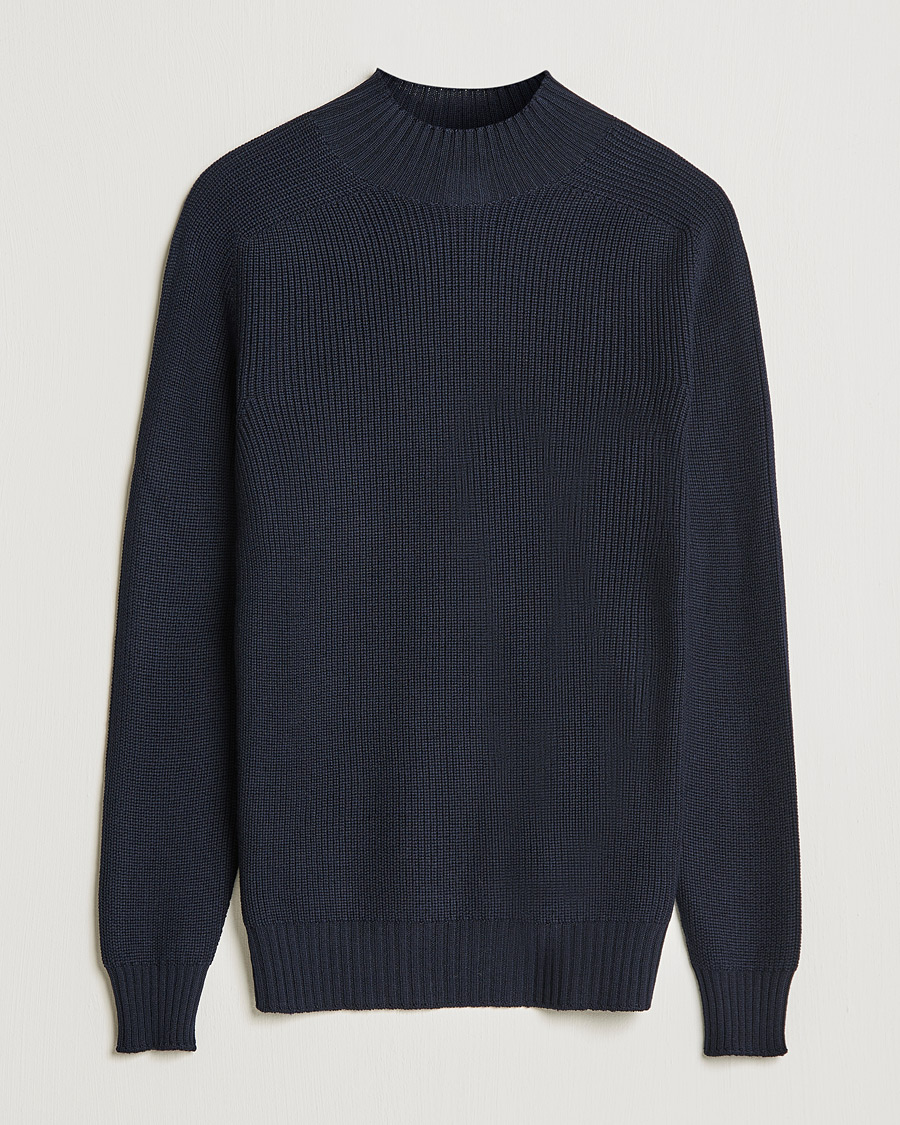 Herr | Tröjor | Gran Sasso | Rainwool Mock Neck Navy